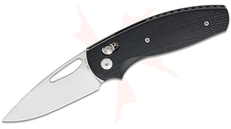 Three Rivers MFG TRM Bulldog Rev B River-LOK Folding Knife 2.95 inch CPM-MagnaCut Tumbled Drop Point Blade, Lizard Skin 3D Machined Jet Black G10 Handles
