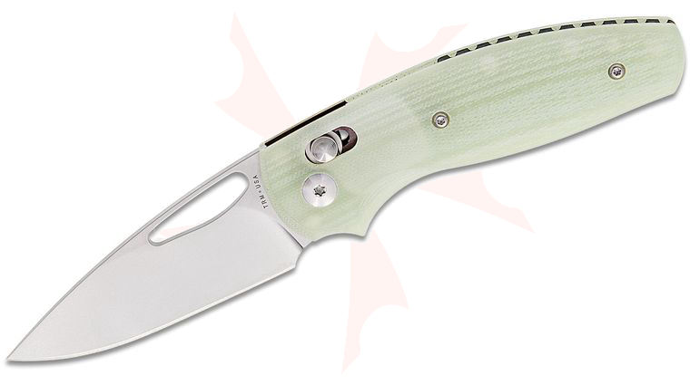 Three Rivers MFG TRM Bulldog Rev B River-LOK Folding Knife 2.95 inch CPM-MagnaCut Tumbled Drop Point Blade, Lizard Skin 3D Machined Jade G10 Handles