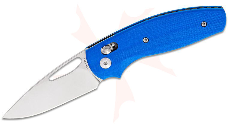 Three Rivers MFG TRM Bulldog Rev B River-LOK Folding Knife 2.95 inch CPM-MagnaCut Tumbled Drop Point Blade, Lizard Skin 3D Machined Royal Blue G10 Handles