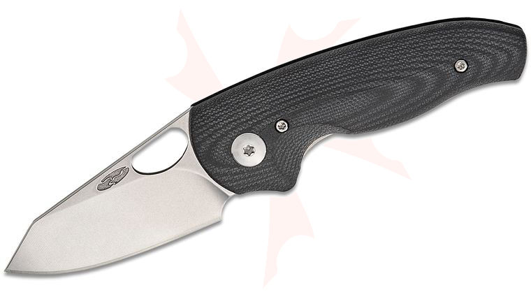 Three Rivers MFG TRM Holier Nerd Liner Lock Folding Knife 2.2 inch CPM-MagnaCut Tumbled Clip Point Blade, 3D Machined Jet Black G10 Handles