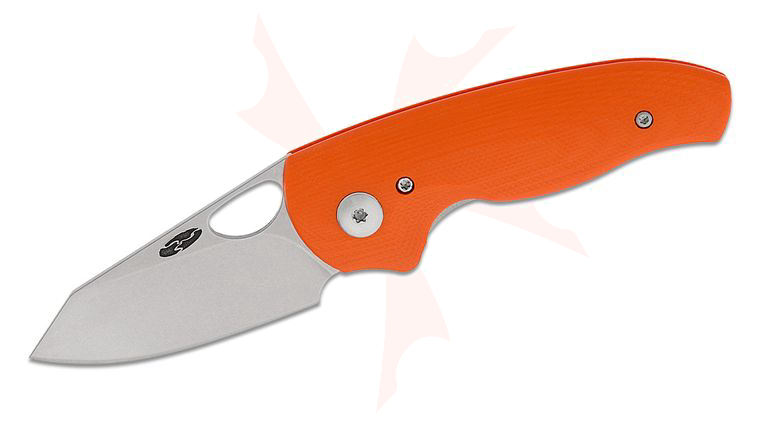 Three Rivers MFG TRM Holier Nerd Liner Lock Folding Knife 2.2 inch CPM-MagnaCut Tumbled Clip Point Blade, 3D Machined Hunter Orange G10 Handles