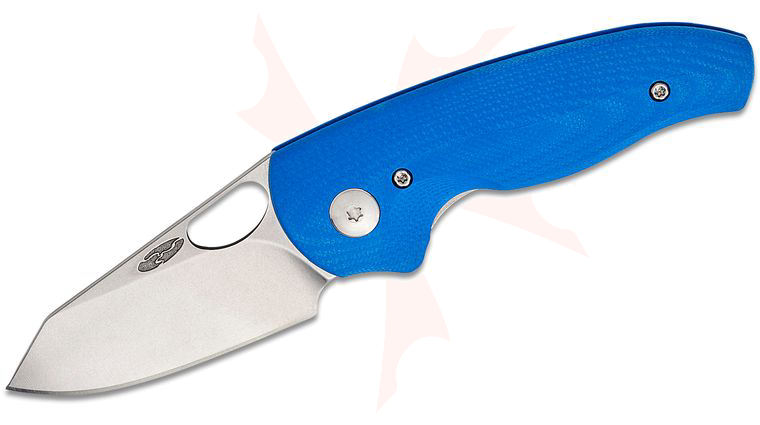 Three Rivers MFG TRM Holier Nerd Liner Lock Folding Knife 2.2 inch CPM-MagnaCut Tumbled Clip Point Blade, 3D Machined Royal Blue G10 Handles