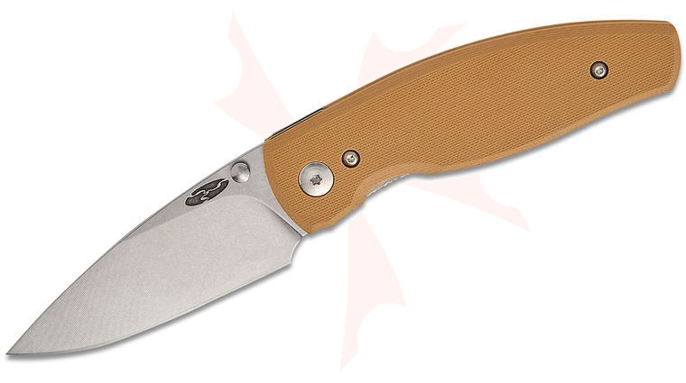 Three Rivers MFG TRM Neutron 2 Liner Lock Folding Knife 3 inch CPM-MagnaCut Tumbled Drop Point Blade, Flat Coyote Brown G10 Handles