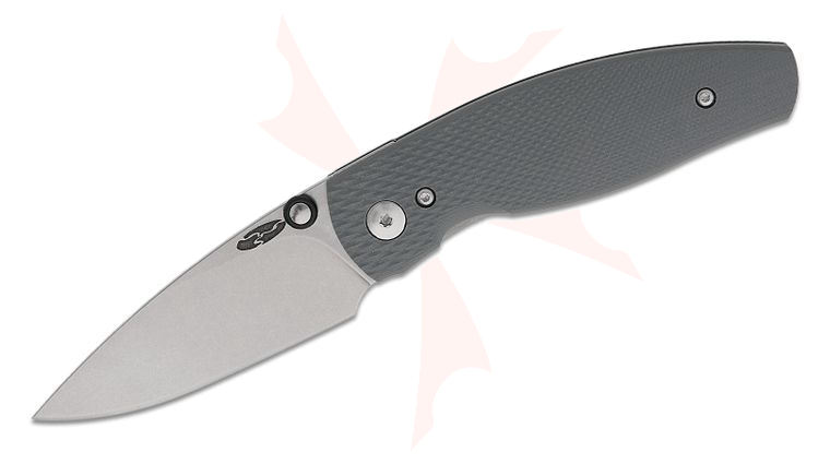 Three Rivers MFG TRM Neutron 2 Liner Lock Folding Knife 3 inch CPM-MagnaCut Tumbled Drop Point Blade, Lizard Skin Slate Gray G10 Handles