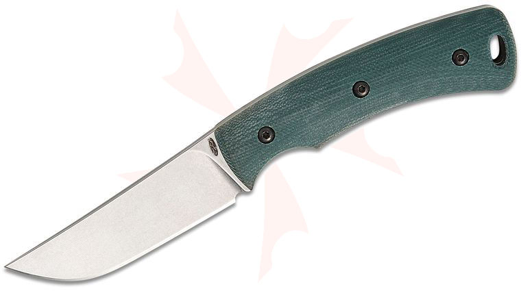 Three Rivers MFG TRM TAGALONG Pocket Fixed Blade Knife 2.3125 inch CPM-MagnaCut Tumbled Drop Point Blade, 3D Machined Forest Green G10 Handles, Leather Pocket Sheath