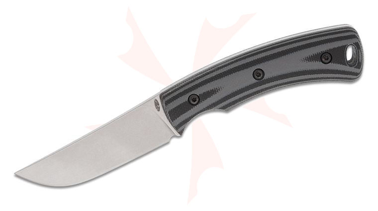 Three Rivers MFG TRM TAGALONG Pocket Fixed Blade Knife 2.3125 inch CPM-MagnaCut Tumbled Drop Point Blade, 3D Machined Shadow Zebra Gray G10 Handles, Leather Pocket Sheath