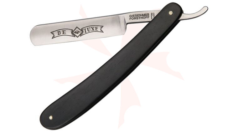 Timor Straight Razor, 5/8 inch Carbon Steel Blade, Ebony Wood Handles