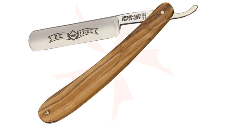 Timor Straight Razor, 5/8 inch Carbon Steel Blade, Olive Wood Handles
