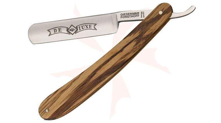 Timor Straight Razor, 5/8 inch Carbon Steel Blade, Rich Grain Plum Wood Handles