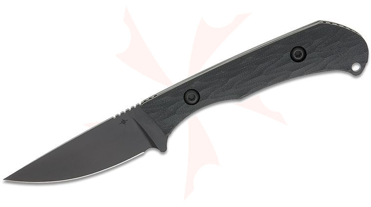 Toor Knives Barrow Fixed Blade Knife 2.875 inch MagnaCut SOCOM Black KG Gunkote Drop Point Blade, Milled Black G10 Handles, Black Kydex Sheath