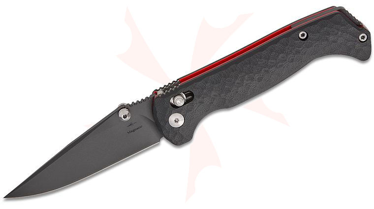 Toor Knives Dropwing Crossbar Lock Folding Knife 3.5 inch CPM-MagnaCut Black KG Gunkote Drop Point Blade, Shadow Black G10 Handles