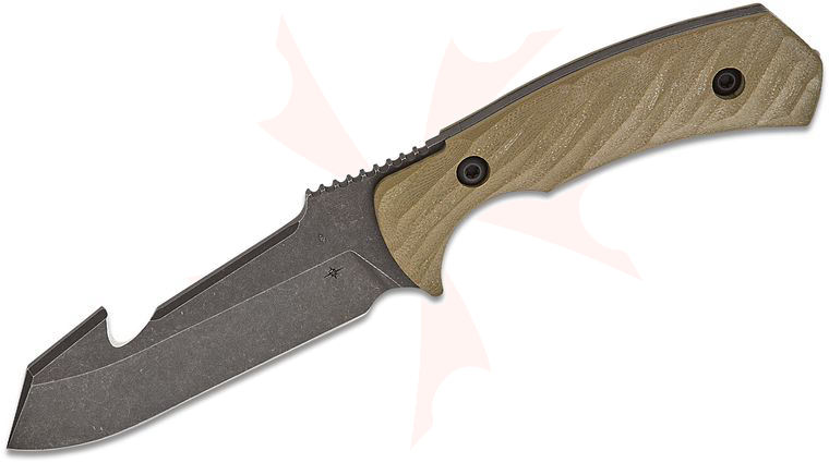 Toor Knives Egress 2.0 SAR Fixed Blade Knife 4.125 inch CPM-CruWear Black Oxide Blade with SERE Hook, Spitfire Green G10 Handles with Tungsten Carbide Breacher Ball, Black Kydex Sheath