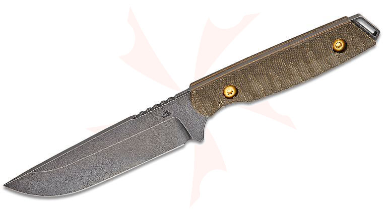 Toor Knives Field 2.0 Campfire Collection Fixed Blade Knife 4.5 inch CPM-154 Tumbled Black Oxide Drop Point Blade, Dynamic Fluted Forest Green Canvas Micarta Handles, Hermann Oak Leather Sheath
