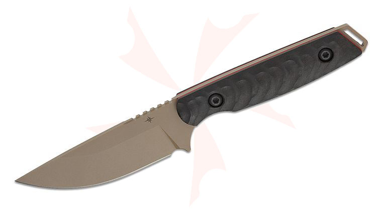 Toor Knives Field 3.0 Fixed Blade Knife 3.625 inch CPM-154 Canyon Drab Drop Point Blade, Dynamic Fluted Ebony Wood Handles, DuoTone Kydex Sheath