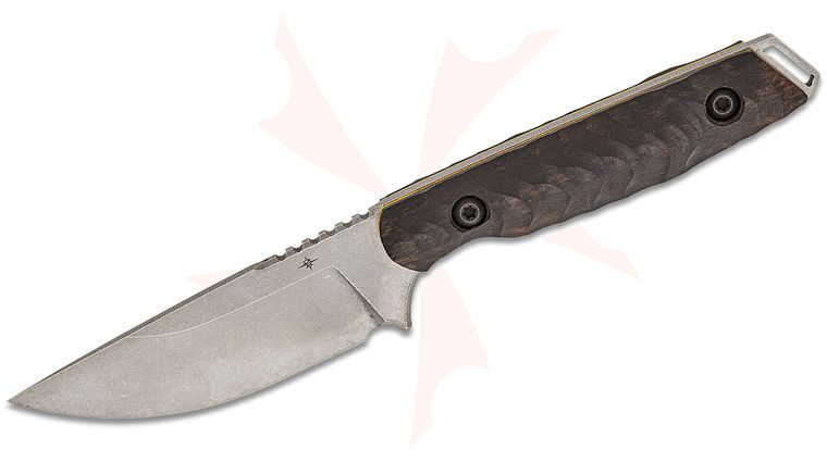 Toor Knives Limited Edition Field 3.0 Fixed Blade Knife 3.625 inch CPM-154 Stonewashed Drop Point Blade, Dynamic Fluted Ebony Wood Handles, Tru-Hide Kydex Sheath