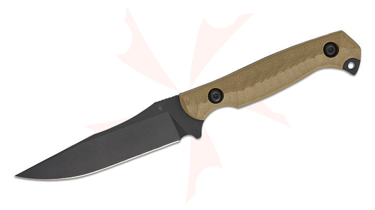 Toor Knives Krypteia S Fixed Blade Knife 4 inch CPM-M4 Black KG Gunkote Drop Point Blade, Milled Ranger Green G10 Handles, Tru-Hide Kydex Sheath