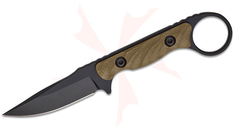 Toor Knives Jank Shank S Fixed Blade Neck Knife 3 inch CPM-M4 Black KG GunKote Clip Point Blade, Machined Ranger Green G10 Handles with Pinky Ring,  DuoTone Kydex Sheath