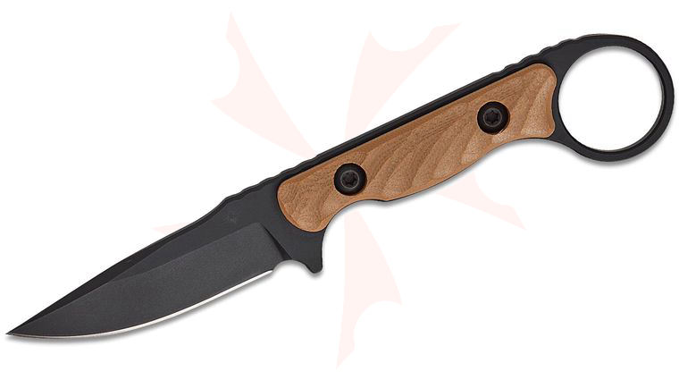 Toor Knives Jank Shank S Fixed Blade Neck Knife 3 inch CPM-M4 Black KG GunKote Clip Point Blade, Machined Flat Dark Earth G10 Handles with Pinky Ring,  DuoTone Kydex Sheath