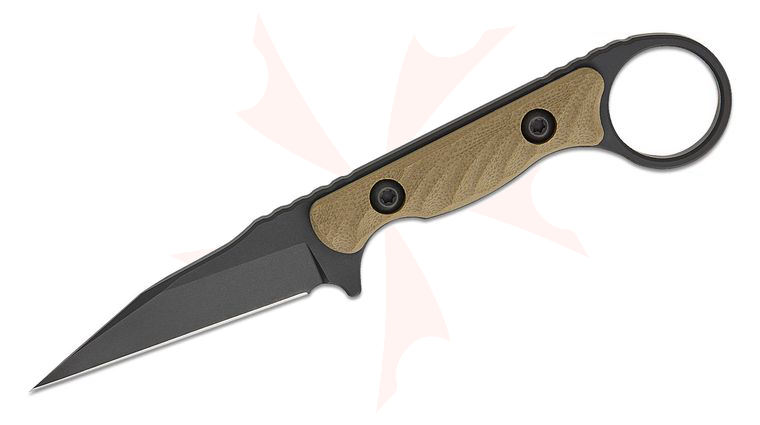 Toor Knives Jank Shank W Fixed Blade Neck Knife 3 inch CPM-M4 Black KG GunKote Wharncliffe Blade, Machined Ranger Green G10 Handles with Pinky Ring, FlexTech Kydex Sheath