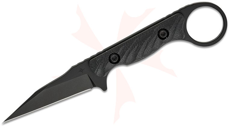 Toor Knives Jank Shank W Fixed Blade Neck Knife 3 inch CPM-M4 SOCOM Black KG GunKote Wharncliffe Blade, Machined Black G10 Handles with Pinky Ring, FlexTech Kydex Sheath