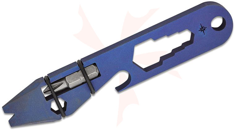 Toor Knives Cobalt Blue Titanium Keychain Mini Multi-Tool, 4.1 inch Overall