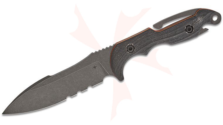 Toor Knives M.U.F. Diver Maritime Utility Fighter Dive Knife 4.25 inch CPM-CruWear Spear Point Combo Blade, Havoc Black G10 Handles, Black Kydex Sheath