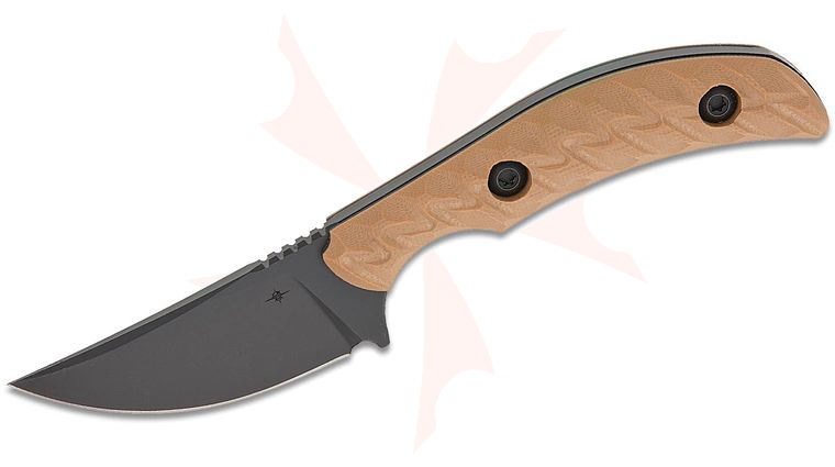 Toor Knives Shifter S (STR S) Fixed Blade Knife 2.75 inch CPM-M4 Black KG Gunkote Trailing Point Blade, Milled Flat Dark Earth G10 Handles, Black Kydex Sheath