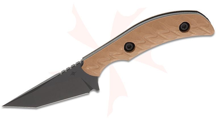 Toor Knives Shifter T (STR T) Fixed Blade Knife 2.75 inch CPM-M4 Black KG Gunkote Tanto Blade, Milled Flat Dark Earth G10 Handles, Black Kydex Sheath