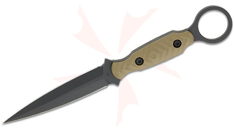 Toor Knives Specter R Fixed Blade Knife 4.25 inch CPM-M4 SOCOM Black KG Gunkote Double Edge Dagger Blade, Ranger Green G10 Handles with Pinky Ring, DuoTone Kydex Sheath