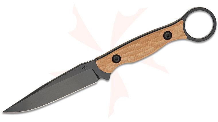 Toor Knives Serpent S Fixed Blade Knife 3.75 inch CPM-M4 Black KG Gunkote Drop Point Blade, FDE G10 Handles, DuoTone Kydex Sheath