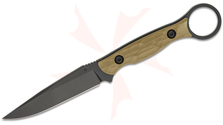 Toor Knives Serpent S Fixed Blade Knife 3.75 inch CPM-M4 Black KG Gunkote Drop Point Blade, Ranger Green G10 Handles, DuoTone Kydex Sheath