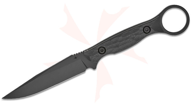 Toor Knives Serpent S Fixed Blade Knife 3.75 inch CPM-M4 SOCOM Black KG Gunkote Drop Point Blade, Black G10 Handles, DuoTone Kydex Sheath