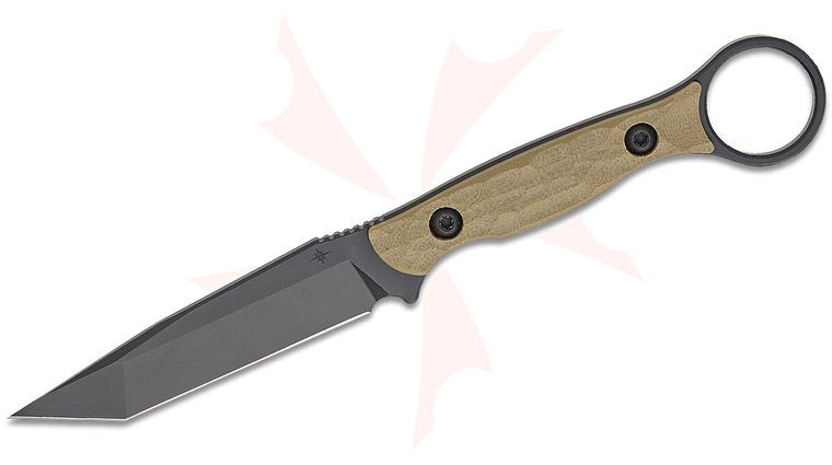 Toor Knives Serpent T Fixed Blade Knife 3.75 inch CPM-M4 Black KG Gunkote Tanto Blade, Ranger Green G10 Handles, Kydex Sheath
