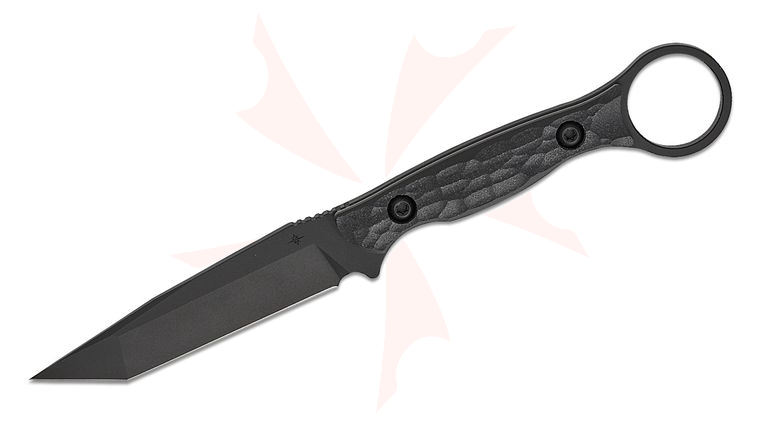 Toor Knives Serpent T Fixed Blade Knife 3.75 inch CPM-M4 SOCOM Black KG Gunkote Tanto Blade, Black G10 Handles, FlexTech Kydex Sheath