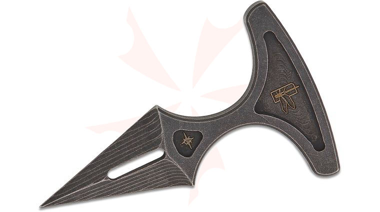 Toor Knives Steel Snake Doctor Push Dagger, 3.2 inch Overall, Black Stonewashed 4140 Chromoly Steel, No Sheath