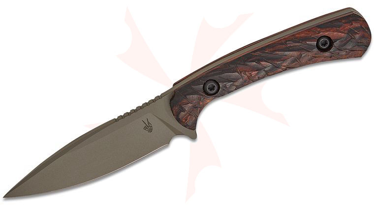 Toor Knives Limited Edition Ravyth S '65 Collection Fixed Blade Knife 3.6 inch CPM-M4 OD Green KG Gunkote Drop Point Blade, Milled Ironwood Handles, FlexTech Kydex Sheath