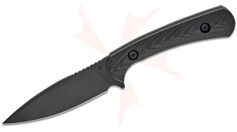 Toor Knives Ravyth S Fixed Blade Knife 3.6 inch CPM-M4 SOCOM Black KG Gunkote Drop Point Blade, Milled Black G10 Handles, Black FlexTech Kydex Sheath