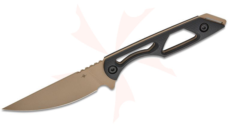 Toor Knives Willow Fixed Blade Knife 3.75 inch CPM-154 Canyon Drab Drop Point Blade, Skeletonized Black G10 Handles, DuoTone Kydex Sheath
