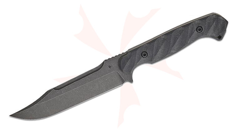 Toor Knives Valor MK1 Fixed Blade Knife 5.5 inch CPM-CruWear Black Oxide Clip Point Blade, 3D Machined Bomber Black G10 Handles, OD Green FlexTech Kydex Sheath