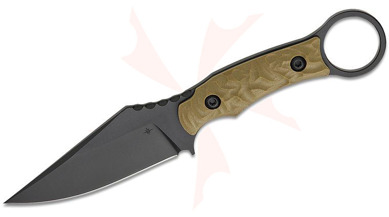 Toor Knives Vandal Fixed Blade Knife 4.125 inch CPM-M4 Black KG Gunkote Harpoon Drop Point Blade, Machined Ranger Green G10 Handles with Pinky Ring, Kydex Sheath