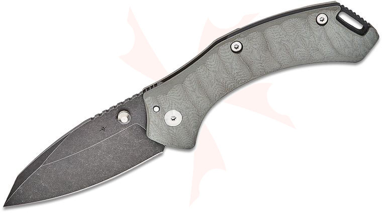 Toor Knives XT1 Charlie Folding Knife 3.25 inch CPM-S35VN Black Oxide Drop Point Blade, Milled Stealth Gray G10 and Titanium Handles