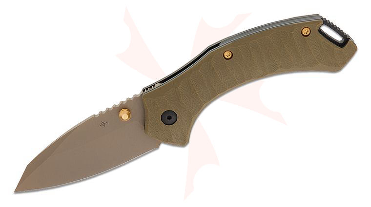 Toor Knives XT1 Delta Liner Lock Folding Knife 3.25 inch CPM-S35VN Canyon Drab Drop Point Blade, Milled Moss Green G10 Handles