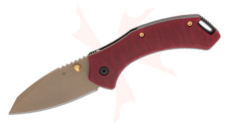 Toor Knives XT1 Delta Liner Lock Folding Knife 3.25 inch CPM-S35VN Canyon Drab Drop Point Blade, Milled Crimson Red G10 Handles