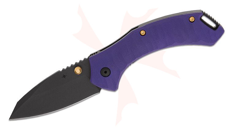 Toor Knives XT1 Delta Liner Lock Folding Knife 3.25 inch CPM-S35VN Black Oxide Drop Point Blade, Milled Prince Purple G10 Handles