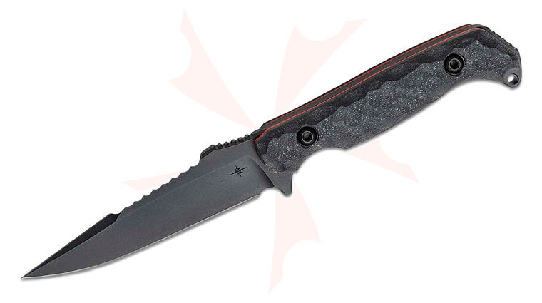 Toor Knives Darter S Fixed Blade Knife 4.25 inch CPM-M4 Black KG Gunkote Double Edge Sawback Drop Point, Shadow Black G10 Handles, Kydex Sheath