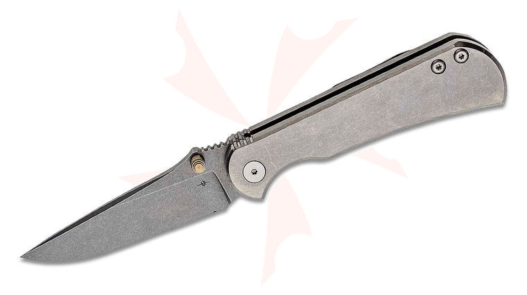 Toor Knives Merchant - FL35S Folding Knife 3.5 inch CPM-S35VN Stonewashed Drop Point Blade, Stonewashed Titanium Handles