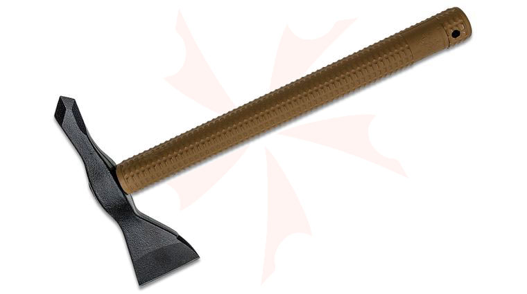 American Tomahawk Company Model 1 Coyote Brown Tomahawk 14.125 inch Overall, Black Head, Dupont Supertough Coyote Brown Nylon Handle, Kydex Sheath with MOC Straps