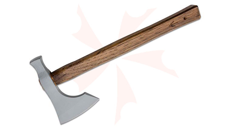American Tomahawk Company Model 2 Gray Tomahawk 14.125 inch Overall, Stained Hickory Wood Handle Handle, Kydex Sheath with MOC Straps