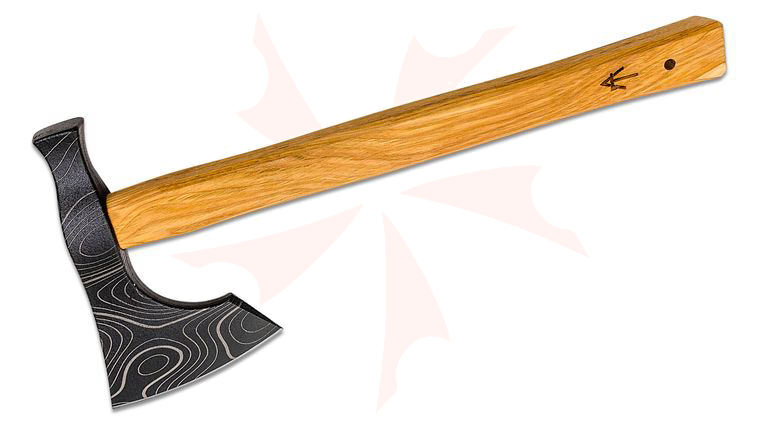 American Tomahawk Company Model 2 Topo Tomahawk 14.125 inch Overall, Hickory Wood Handle Handle, Kydex Sheath with MOC Straps