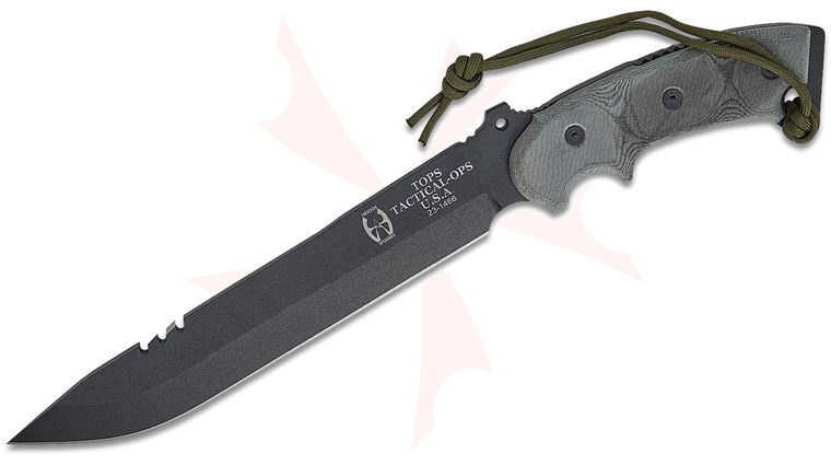 TOPS Knives Anaconda Hunters Point Fixed 9.5 inch 1095 Carbon Blade, Micarta Handles, Nylon Sheath